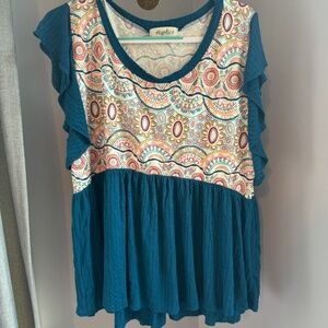 Womens patterned, flowy, shirt